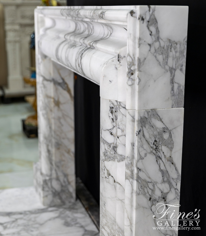 Marble Fireplaces  - Bolection Style Mantel In Exotic Arabascato Marble - MFP-2619